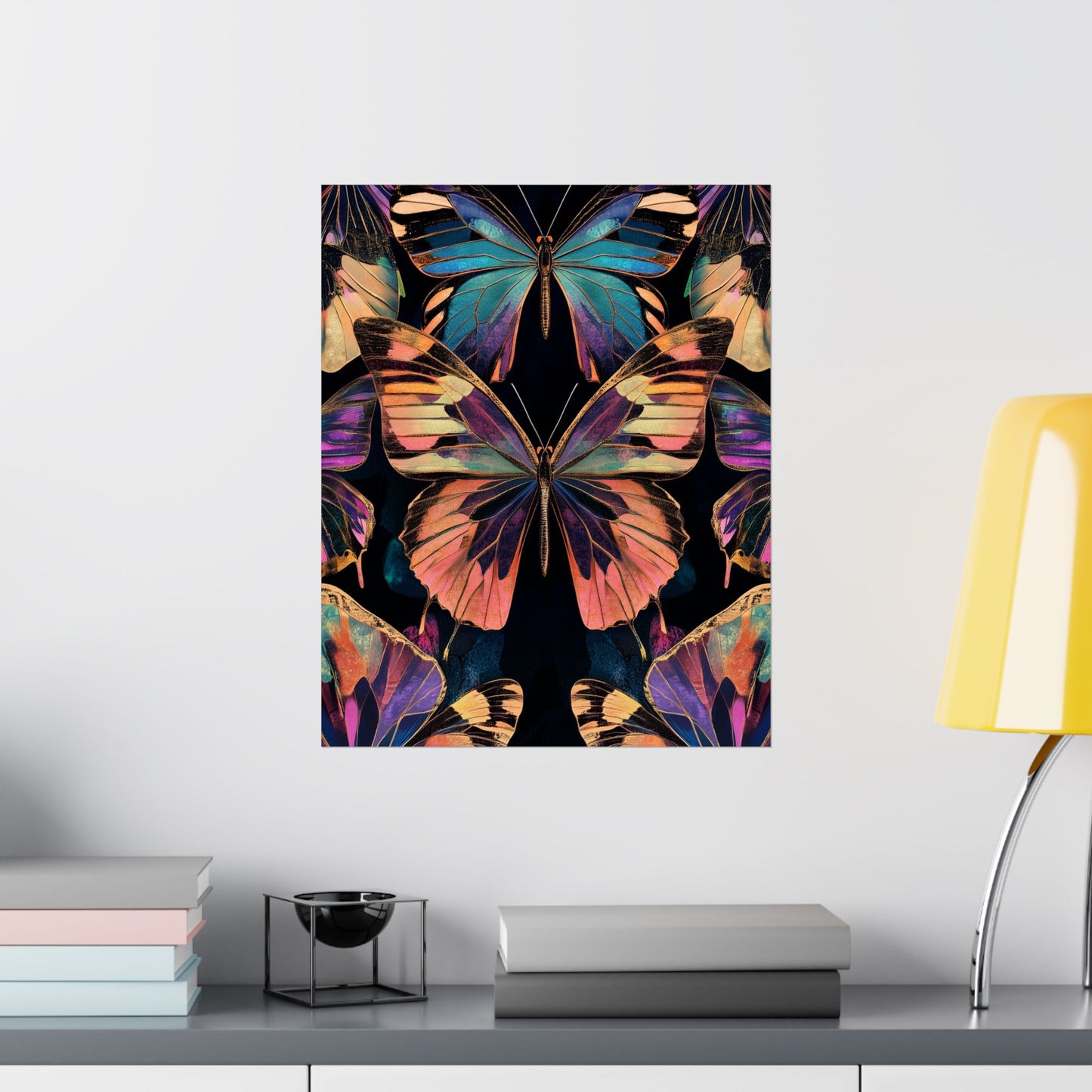 Vibrant Boho Butterflies Fine Art Pint - Matte Poster - Colorful Wall Art for Nature Lovers
