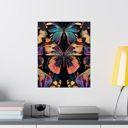 Vibrant Boho Butterflies Fine Art Pint - Matte Poster - Colorful Wall Art for Nature Lovers
