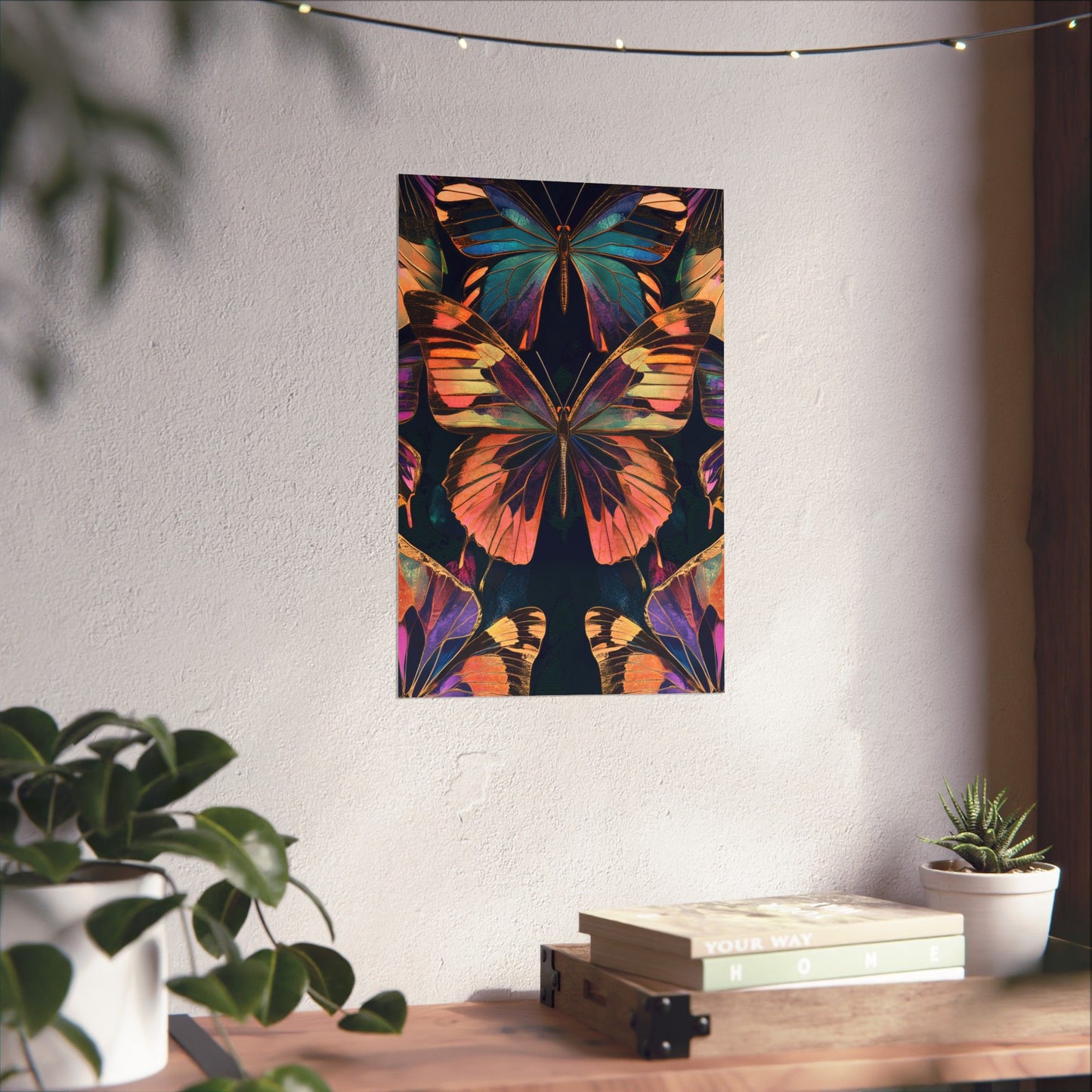 Vibrant Boho Butterflies Fine Art Pint - Matte Poster - Colorful Wall Art for Nature Lovers