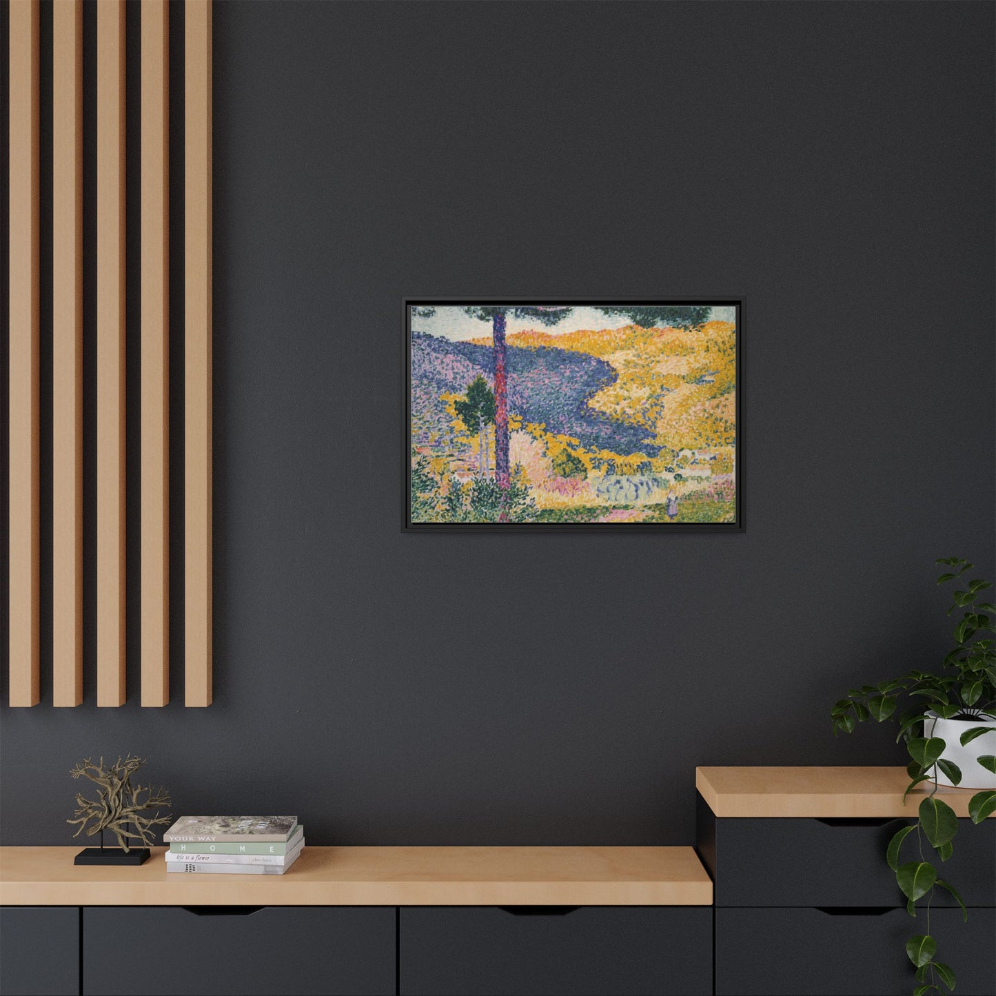 Valley with Fir Shade on the Mountain - Museum Collection - Framed Canvas Print