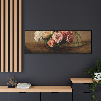 Henri Fantin-Latour : Roses and Lilies (1888) - Giclee Fine Art Print - Museum Collection Framed Canvas Print