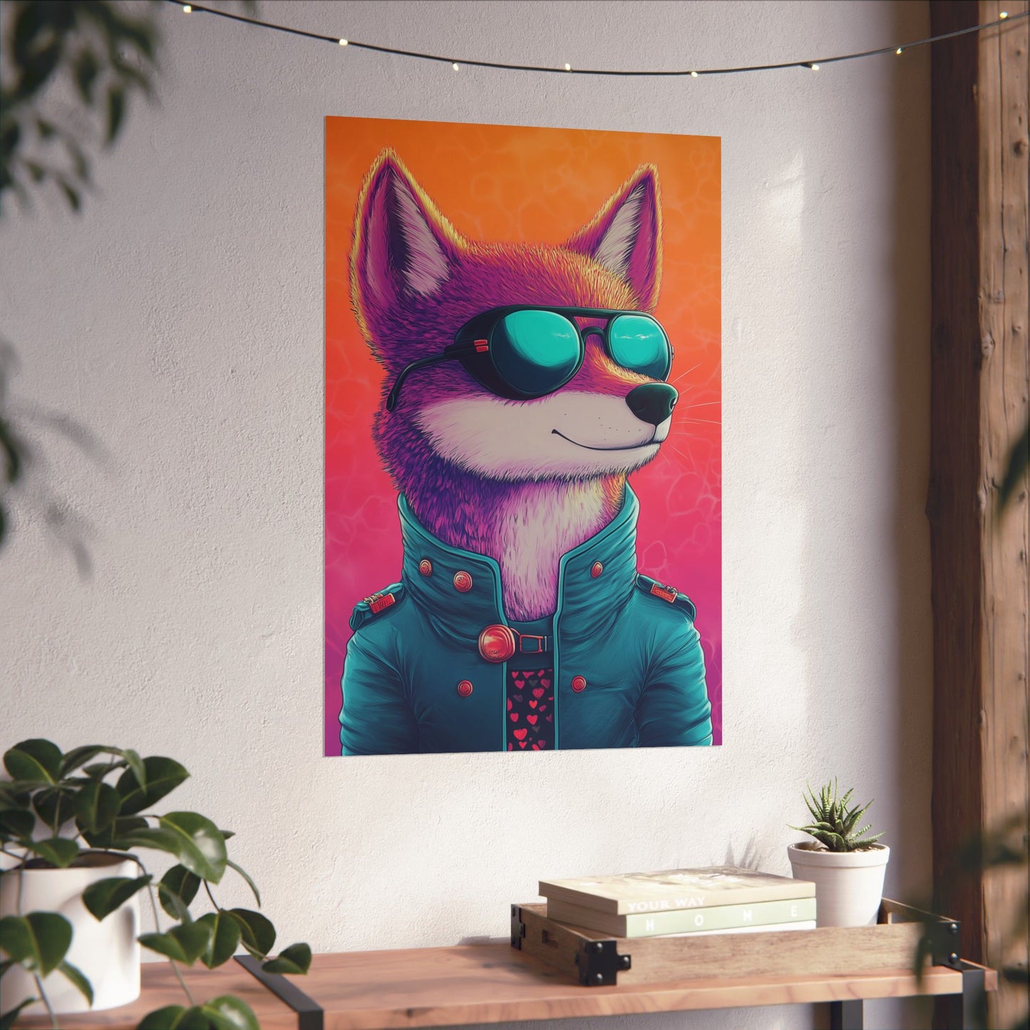 Fetching Fox - Whimsical Animals Art Poster Series - Trendy Wall Art - Vibrant Art Prints - Funny Animal Portrait Style Posters