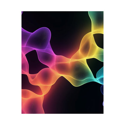Vibrant Spectrum Abstract Poster - Colorful Wavelengths Energetic Art Print - Black Light Art - Spectrum of Light Wall Art