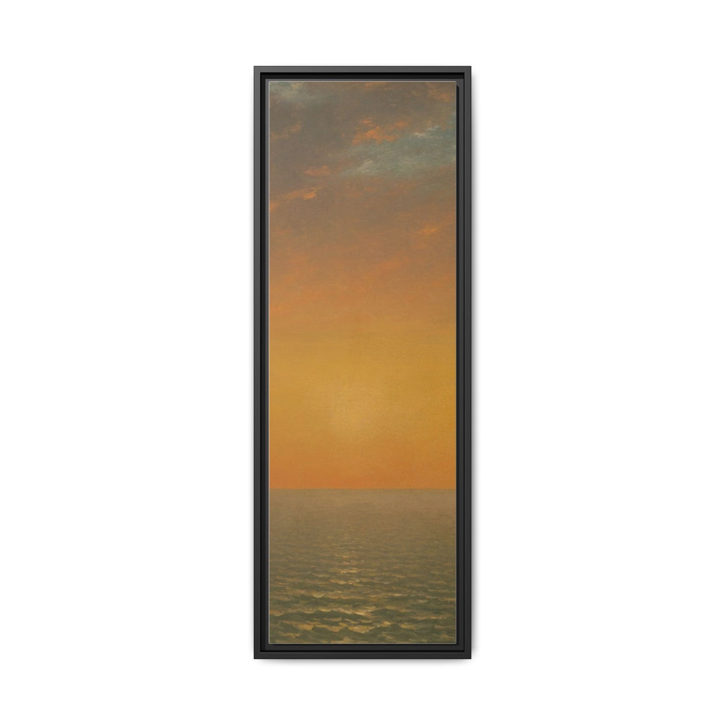 John Frederick Kensett : Sunset on the Sea (1872) - Museum Collection - Framed Canvas Print