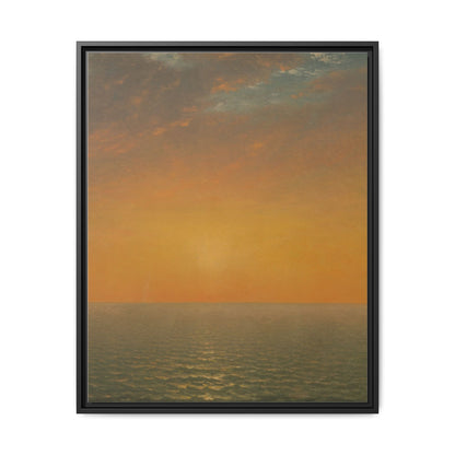 John Frederick Kensett : Sunset on the Sea (1872) - Museum Collection - Framed Canvas Print