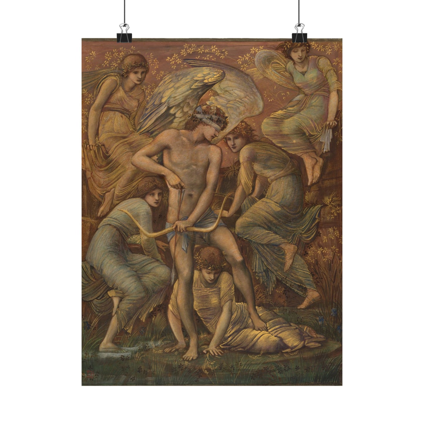 Cupid's Hunting Fields - 1924 - Vintage Fine Art Print - Classic Matte Vertical Poster - Ethereal - Angelic Artwork