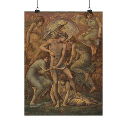 Cupid's Hunting Fields - 1924 - Vintage Fine Art Print - Classic Matte Vertical Poster - Ethereal - Angelic Artwork
