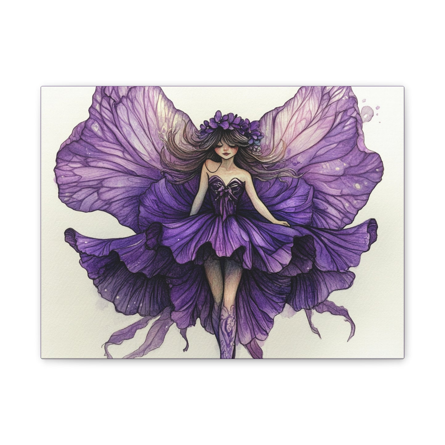 A Violet Affair - Fairies & Flowers Collection - Wall Art - on Canvas