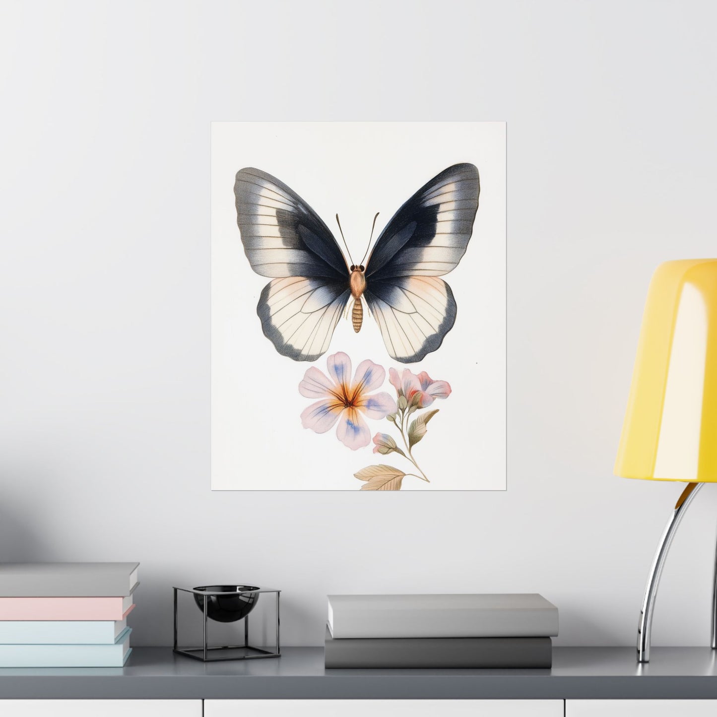 Vintage Butterfly Botanical Print - Matte Vertical Poster - Elegant Wall Art for Nature Lovers
