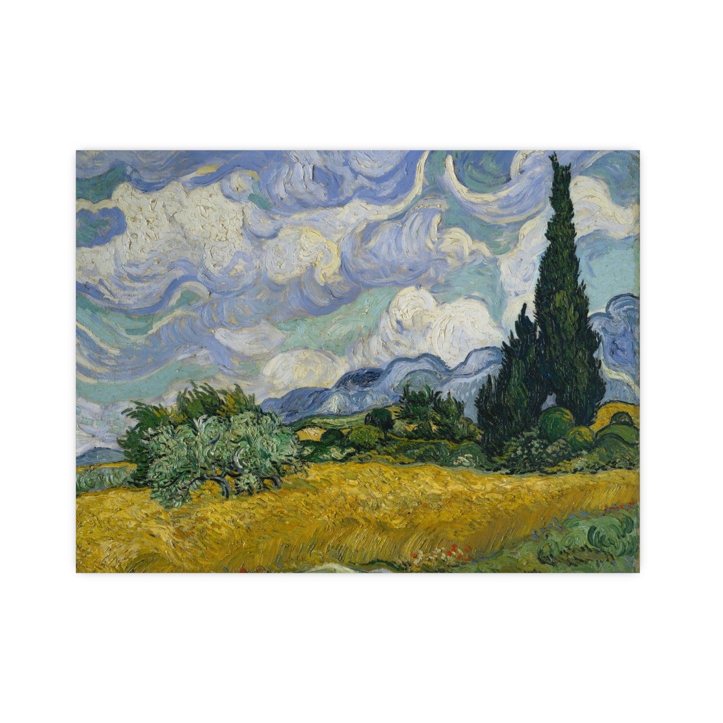 Van Gogh - Wheat Field with Cypresses - Museum Collection - Fine Art Poster