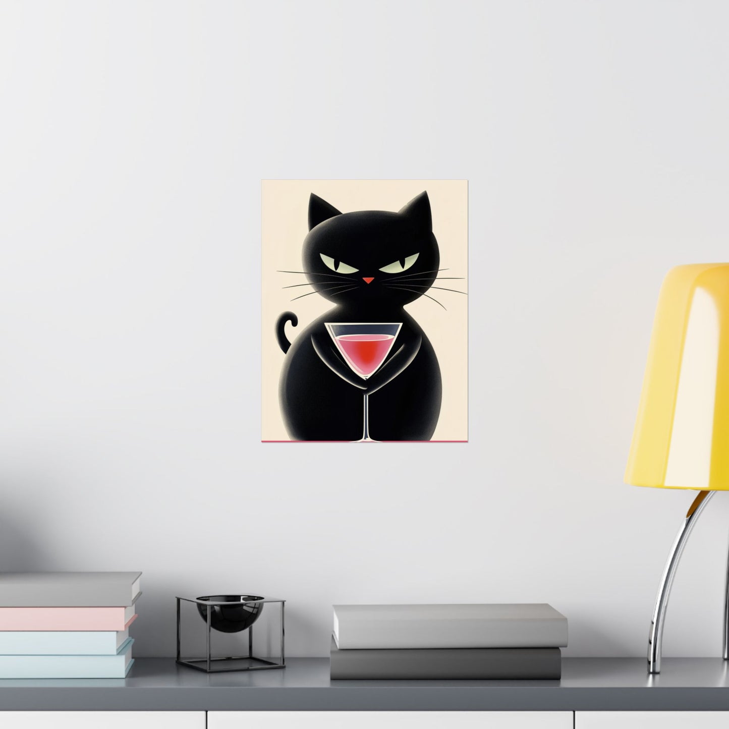 Yes, I'm Judging You - Cat Café Series - Black Cat Poster - Stylish Wall Art for Cat Lovers