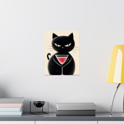 Yes, I'm Judging You - Cat Café Series - Black Cat Poster - Stylish Wall Art for Cat Lovers