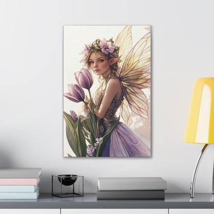 Tuesdays are for Tulips - Flowers & Fairies Collection - Fine Art Print on Canvas