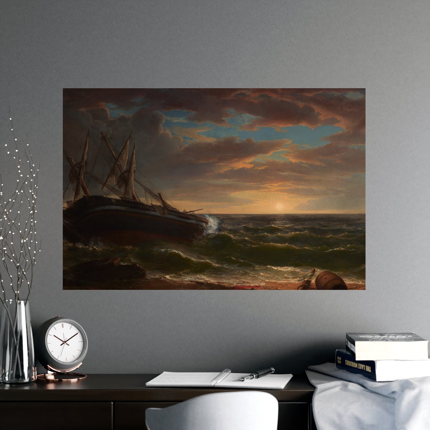The Stranded Ship - Maritime Drama Fine Art Poster
