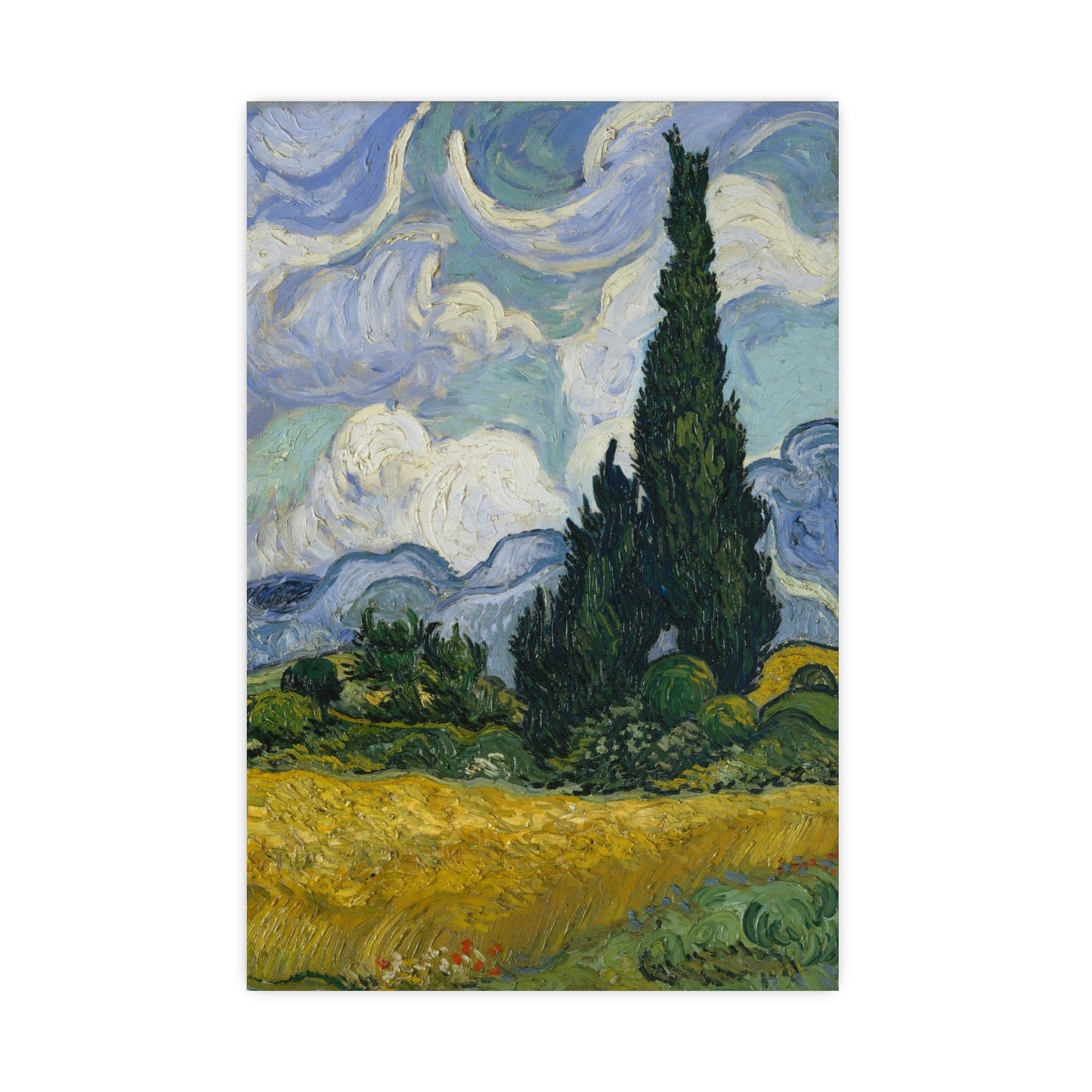 Van Gogh - Wheat Field with Cypresses - Museum Collection - Fine Art Poster