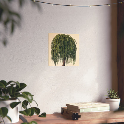 Weeping Willow Vintage Botanical Art Print - Matte Poster - Vintage Botanical Wall Art