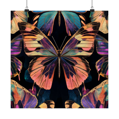 Vibrant Boho Butterflies Fine Art Pint - Matte Poster - Colorful Wall Art for Nature Lovers