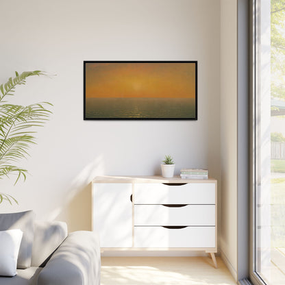 John Frederick Kensett : Sunset on the Sea (1872) - Museum Collection - Framed Canvas Print