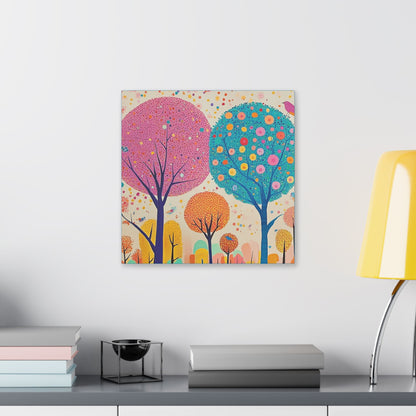 Happy Polka Dot Trees - Delight in Nature Series - Fine Art Print on Canvas