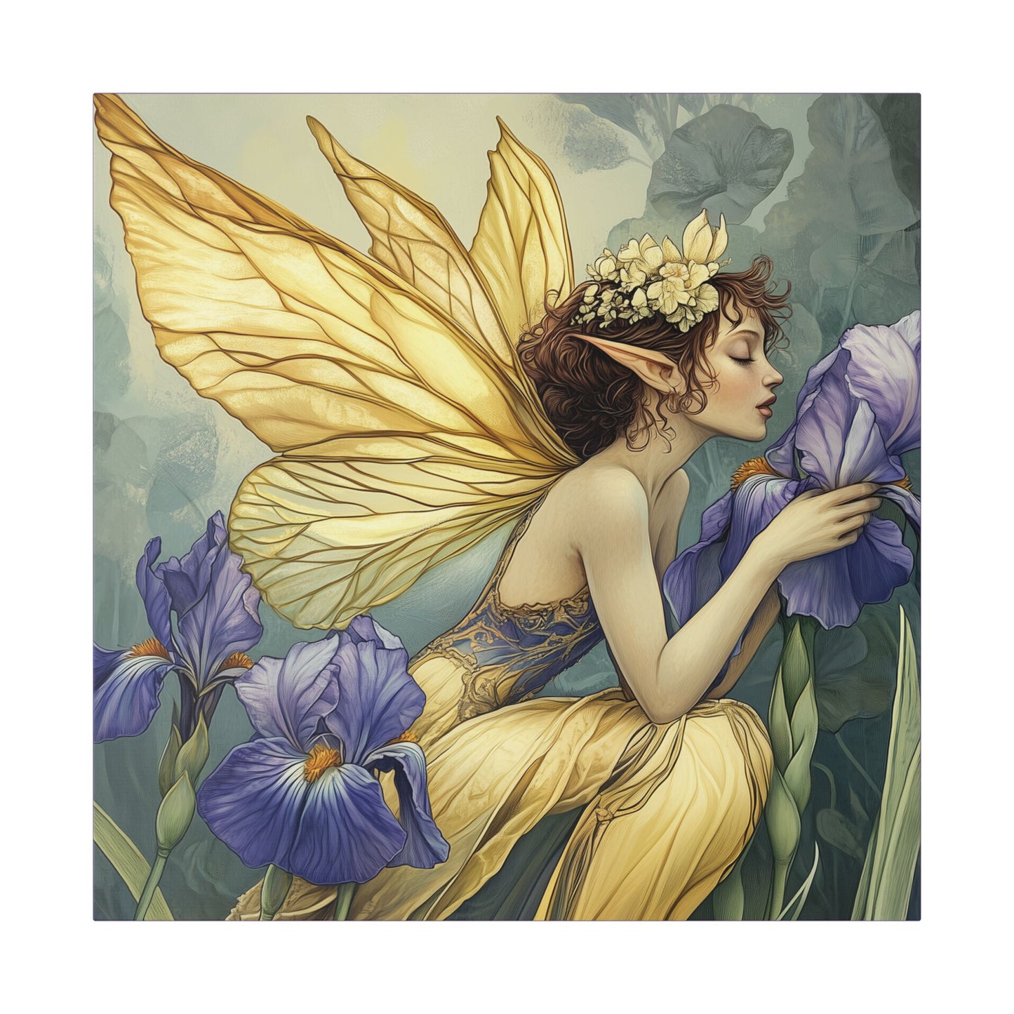 Iris You Were Here - Flowers & Fairies Collection - Fine Art Print on Canvas