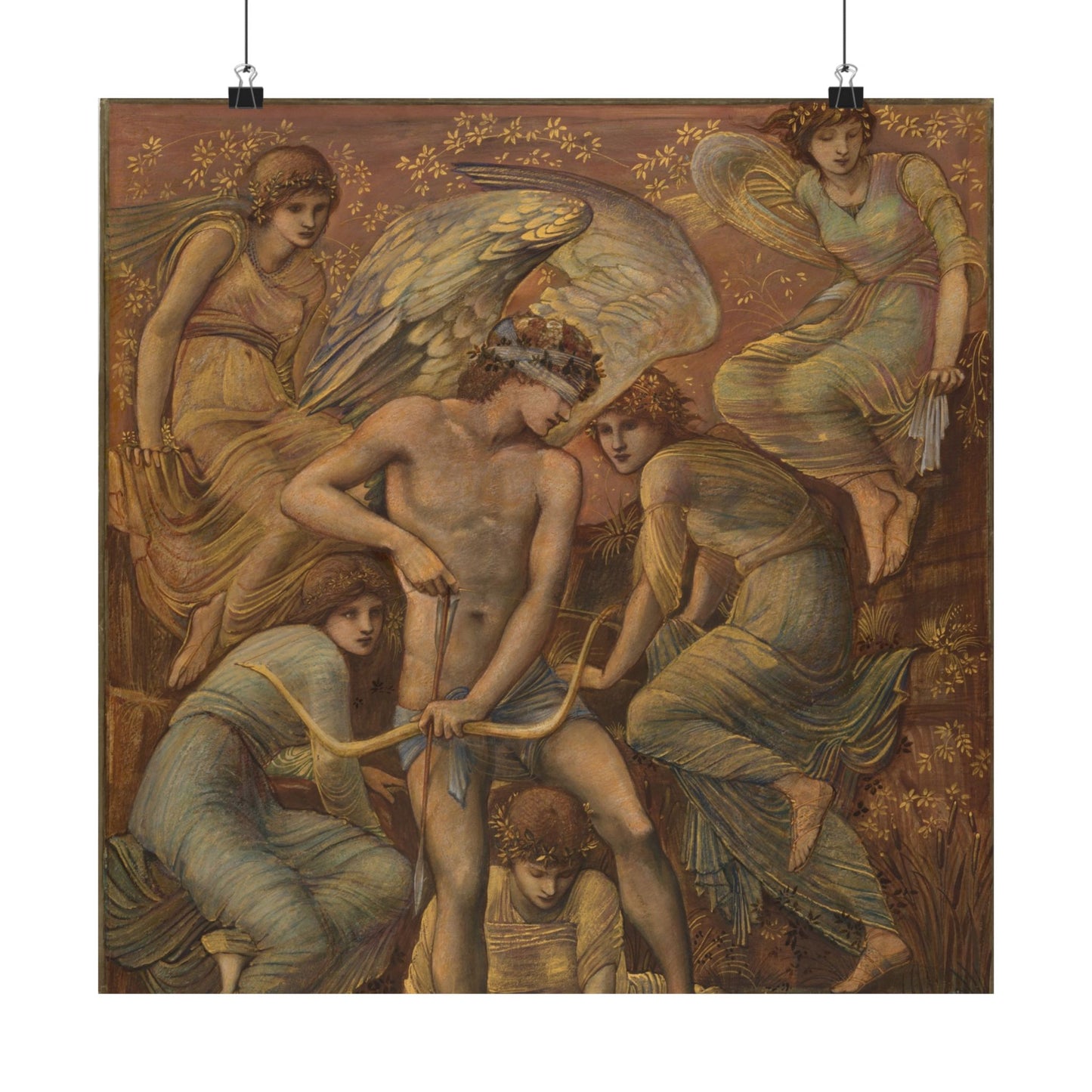 Cupid's Hunting Fields - 1924 - Vintage Fine Art Print - Classic Matte Vertical Poster - Ethereal - Angelic Artwork