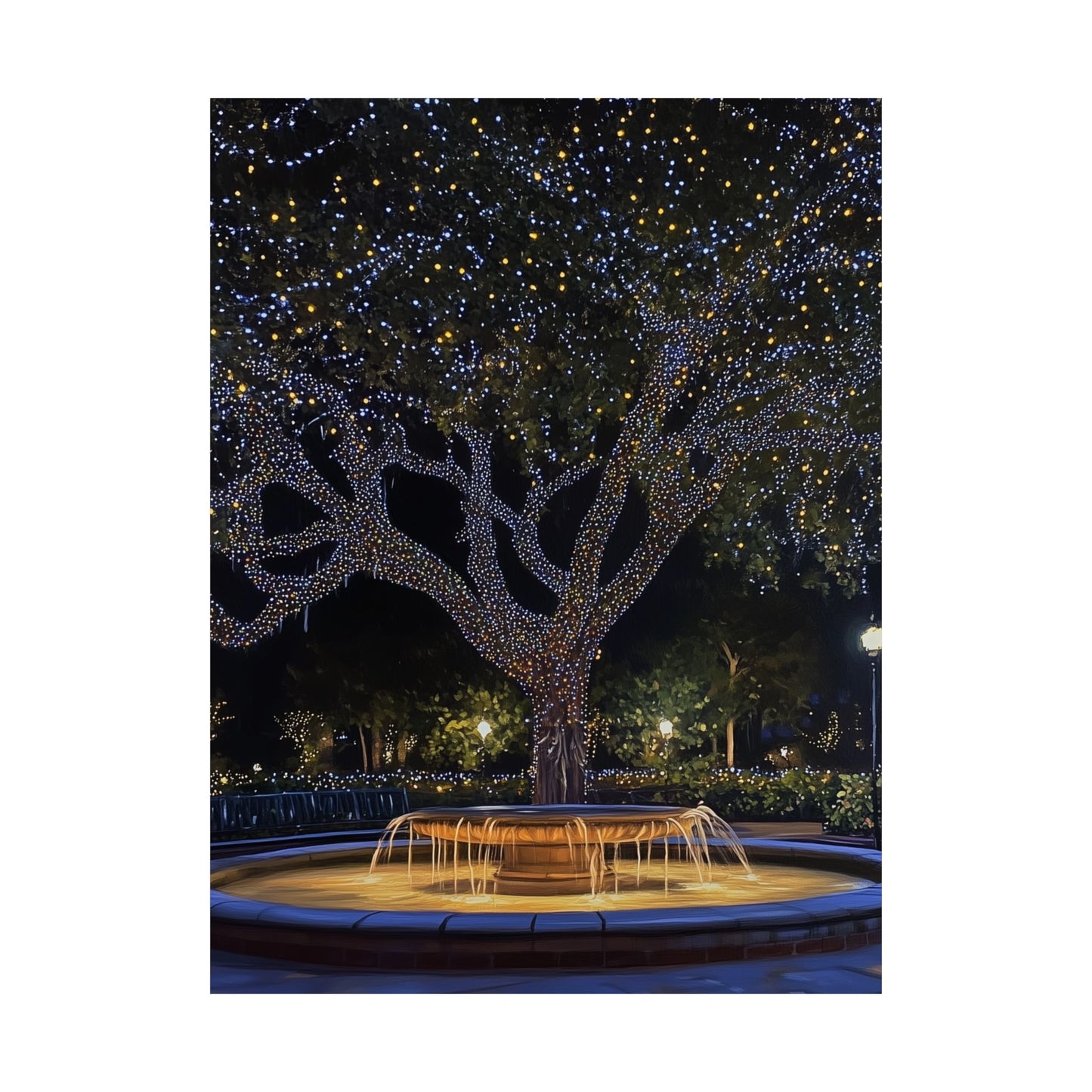 Winter Lights in the Park - Fine Art Print - Poster Print