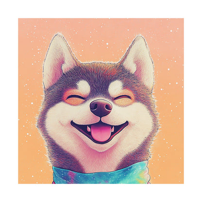 Shiba Inu So Happy - Matte Vertical Poster - Brighten Your Space with Joy - Love Dogs - Wall Art