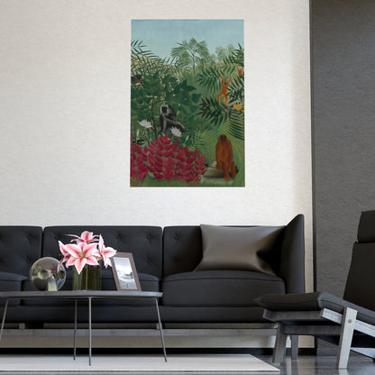 Tropical Forest with Monkeys - Rousseau Fine Art Poster