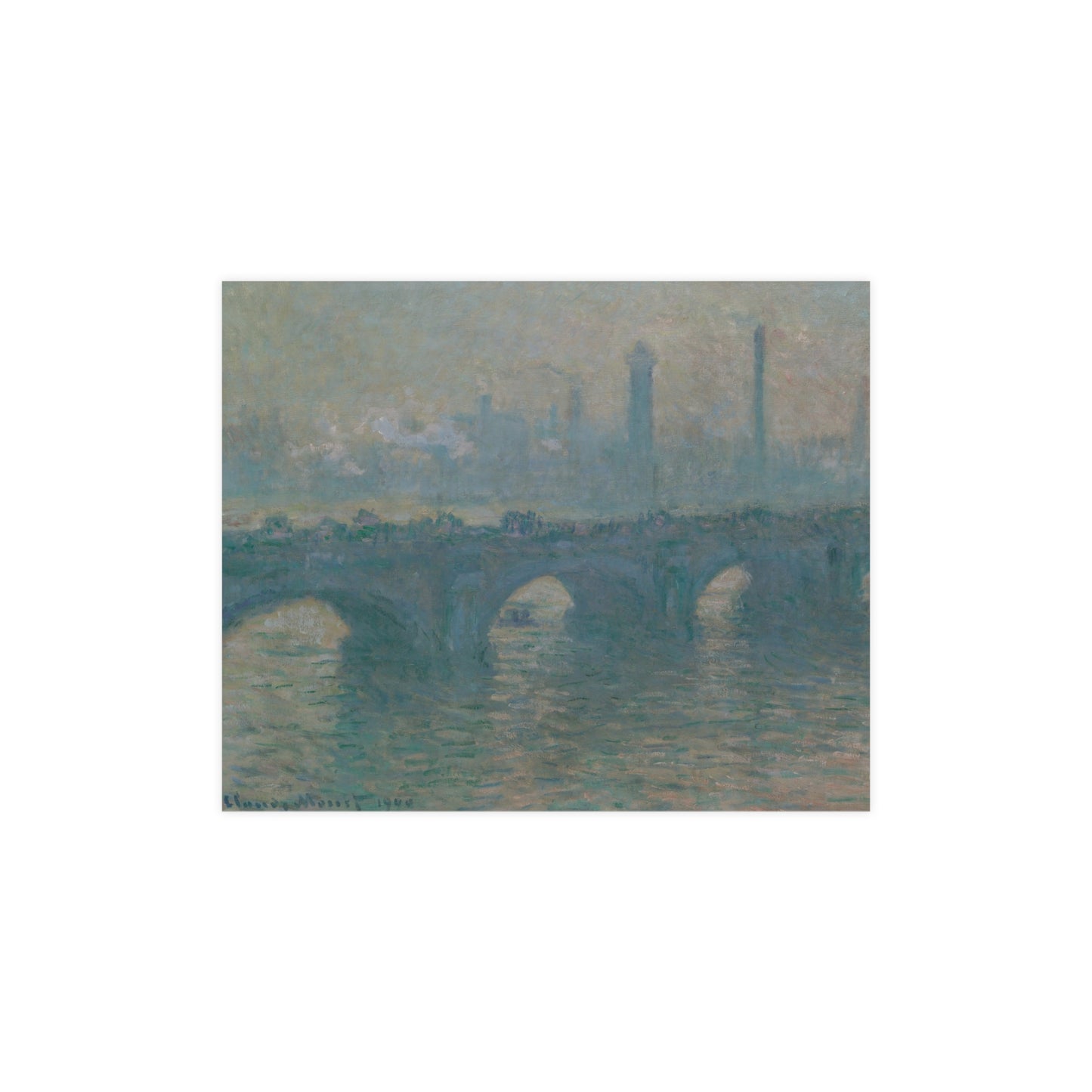 Waterloo Bridge Gray Weather - Monet Fine Art Poster