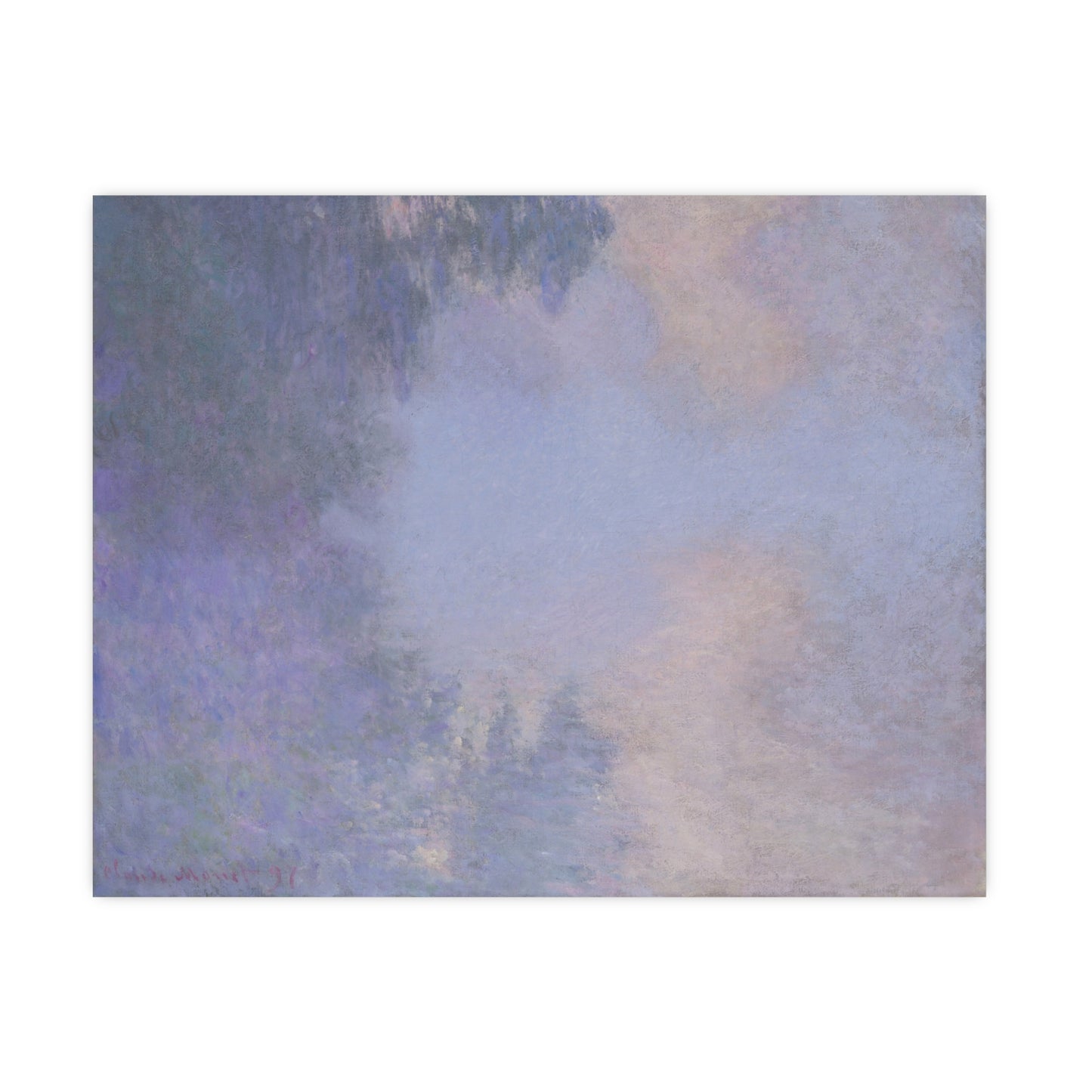 Branch of the Seine near Giverny in Mist - Monet Fine Art Poster