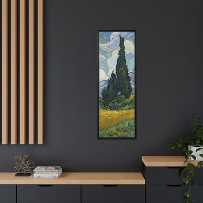 Van Gogh - Wheat Field with Cypresses - Museum Collection - Framed Canvas Print