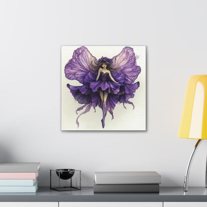 A Violet Affair - Fairies & Flowers Collection - Wall Art - on Canvas