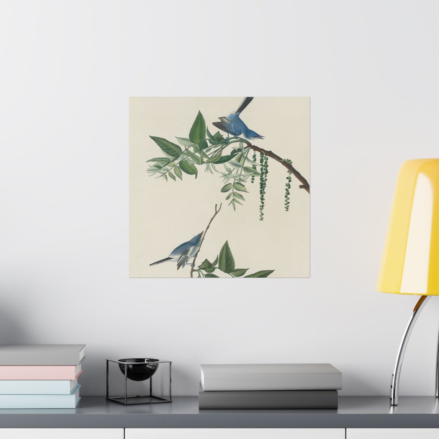Vintage Bluebirds Botanical Print - Nature-Inspired Art - Matte Vertical Poster with Bluebirds