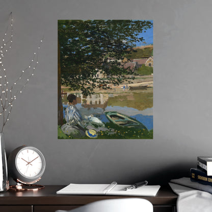On the Bank of the Seine at Bennecourt - Monet Fine Art Poster