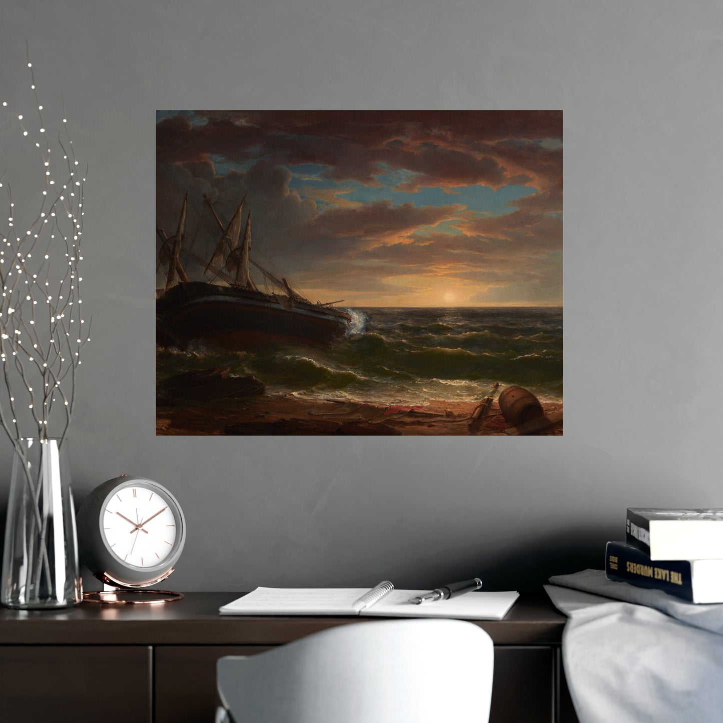 The Stranded Ship - Maritime Drama Fine Art Poster