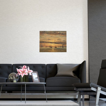 Sunset at Scheveningen - Dutch Maritime Fine Art Poster