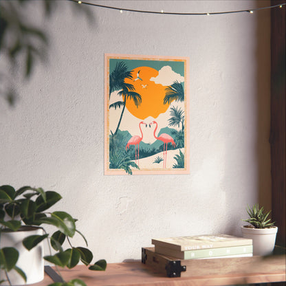 Welcome to Miami - Tropical Flamingo Poster - Boho Wall Art - Bohemian Art Prints - Home Décor