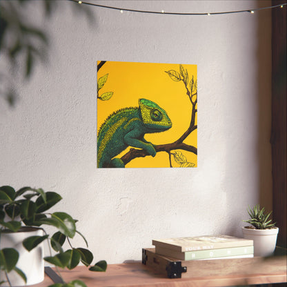 I am not Amused - The Candid Chameleon - Whimsical Animals - Fine Art Print - Vertical Poster - Bohemian Wall Art
