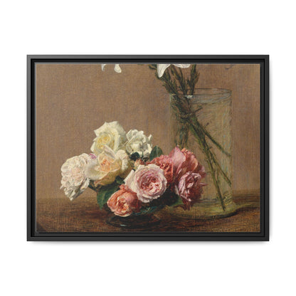 Henri Fantin-Latour : Roses and Lilies (1888) - Giclee Fine Art Print - Museum Collection Framed Canvas Print