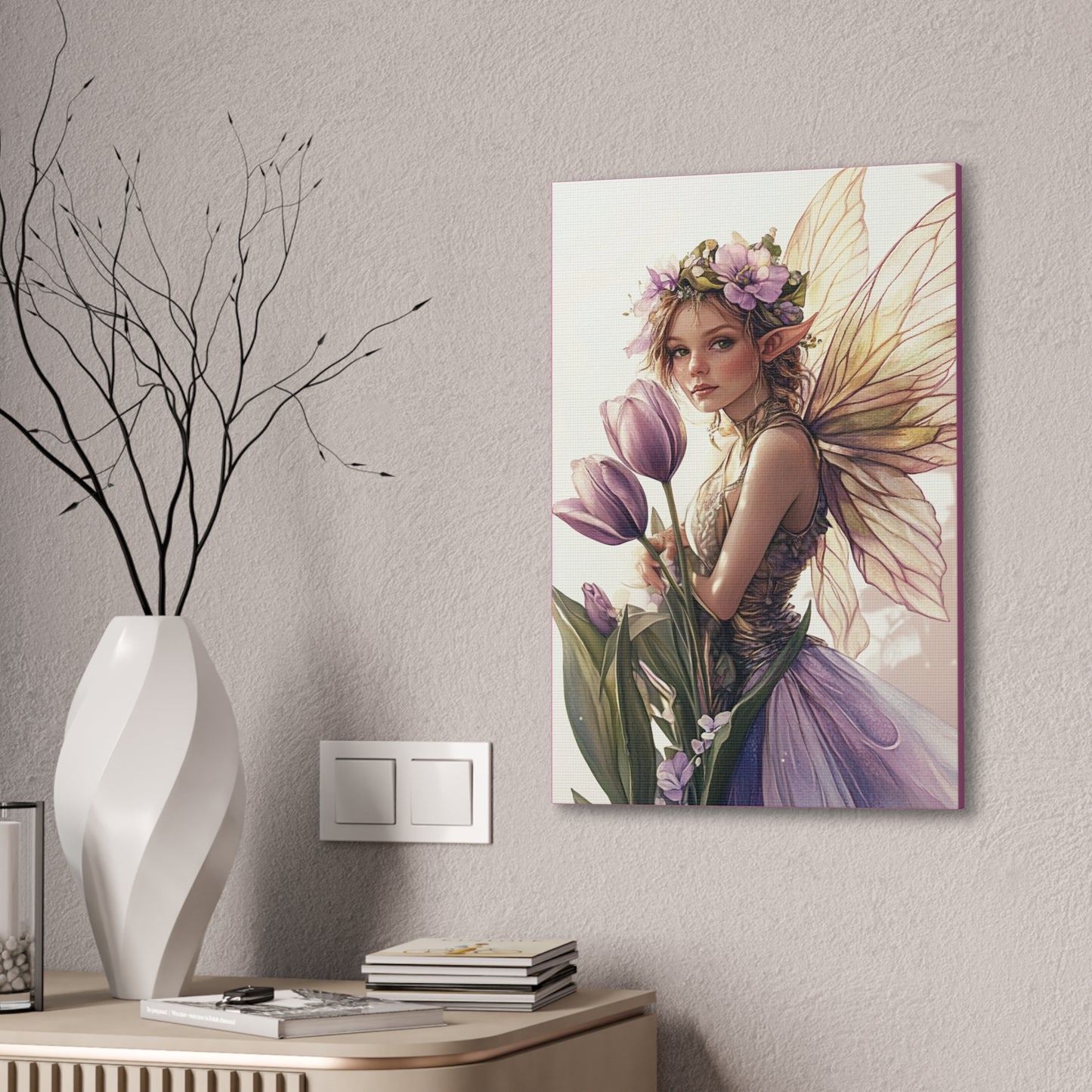 Tuesdays are for Tulips - Flowers & Fairies Collection - Fine Art Print on Canvas