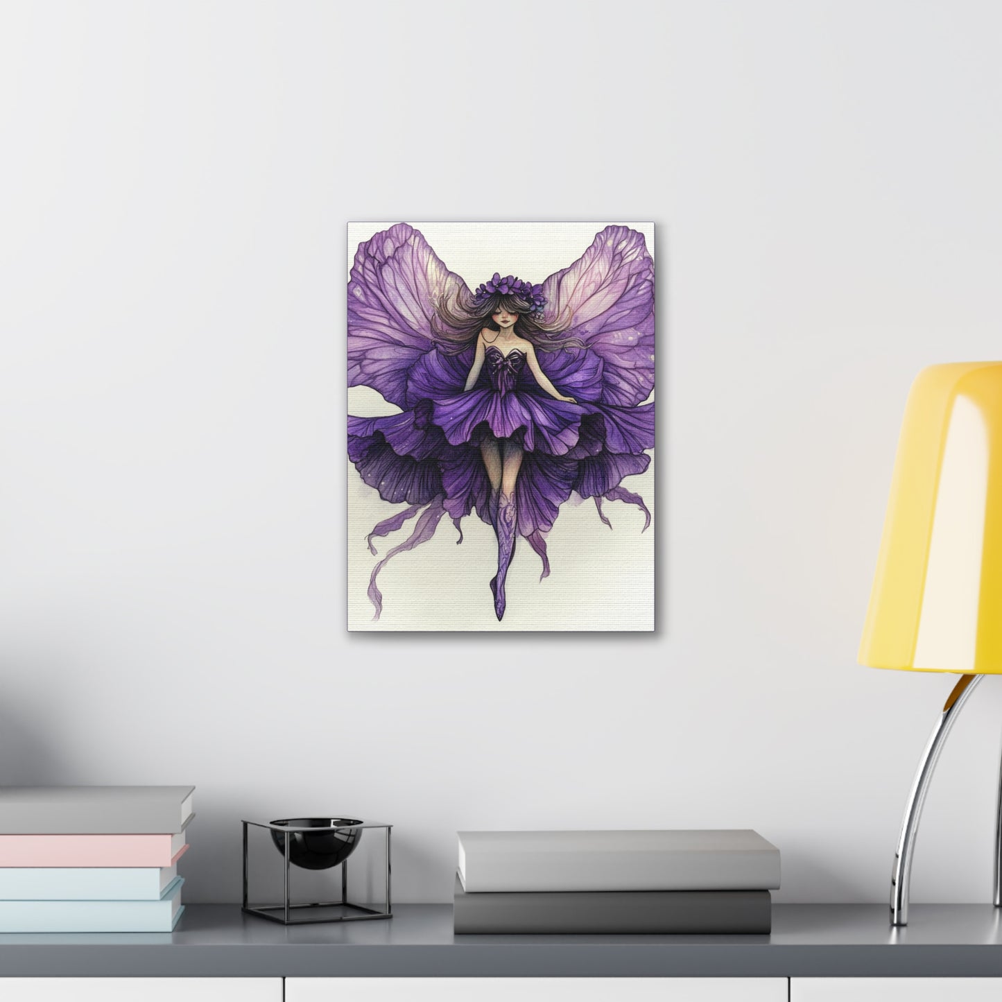A Violet Affair - Fairies & Flowers Collection - Wall Art - on Canvas