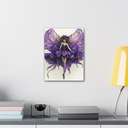 A Violet Affair - Fairies & Flowers Collection - Wall Art - on Canvas