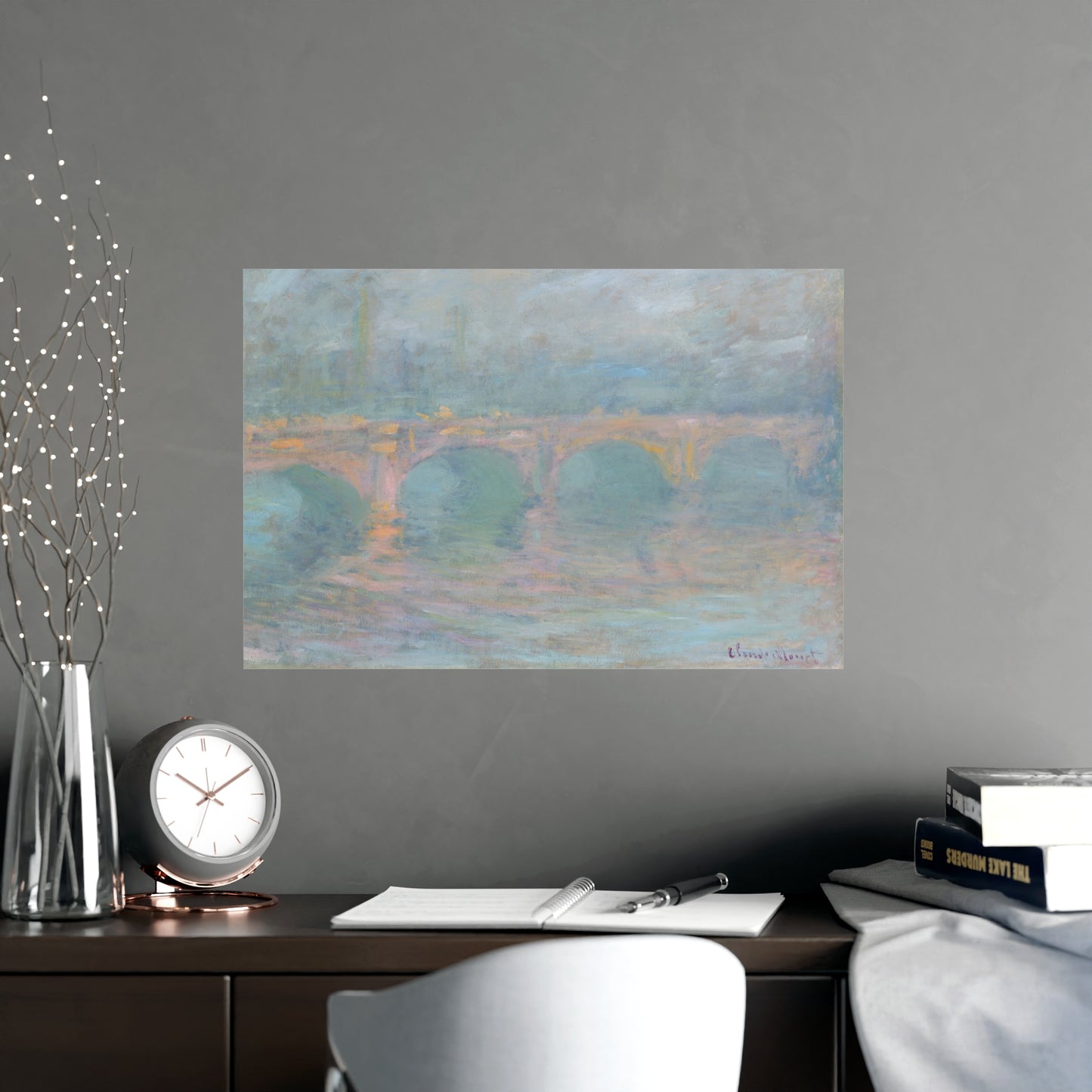 Waterloo Bridge London at Sunset - Monet Fine Art Poster