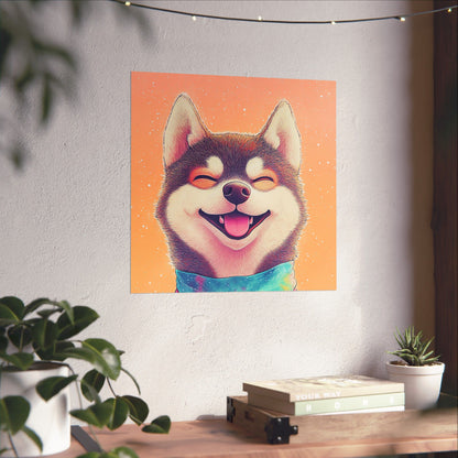 Shiba Inu So Happy - Matte Vertical Poster - Brighten Your Space with Joy - Love Dogs - Wall Art
