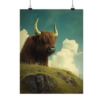 Highland Cow Whimsical Fine Art Print