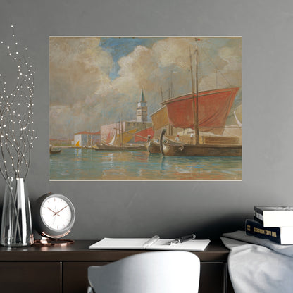 Shipping Along the Molo Venice - Canaletto Fine Art Poster