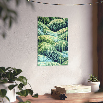 Serene Nature Matte Vertical Poster - Tranquil Forest Design for Home Decor