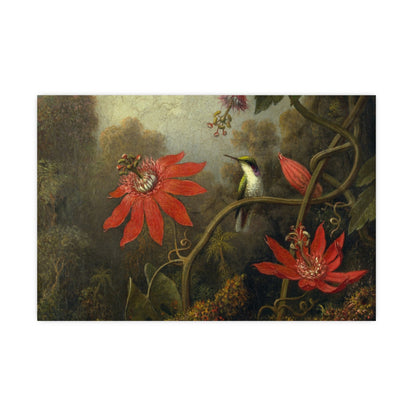 Hummingbird in Lush Tropical Landscape - Museum Collection - Fine Art Poster