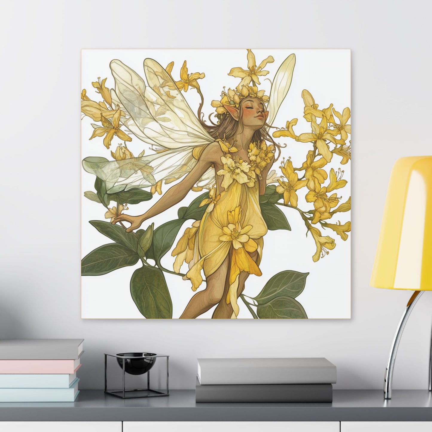 Honeysuckle Blossom - Flowers & Fairies Collection - Wall Art on Canvas