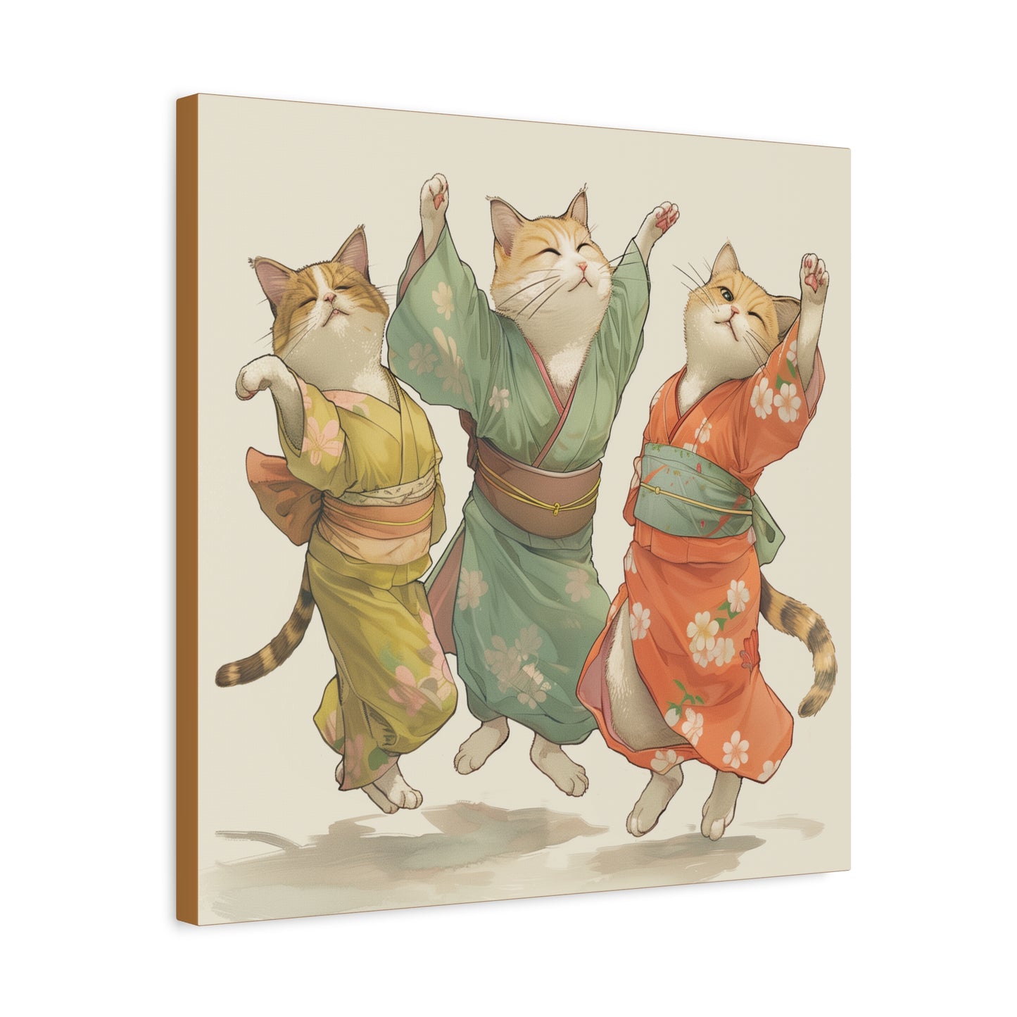 Cheery Cats Prancing - Wall Art Canvas - Home Décor